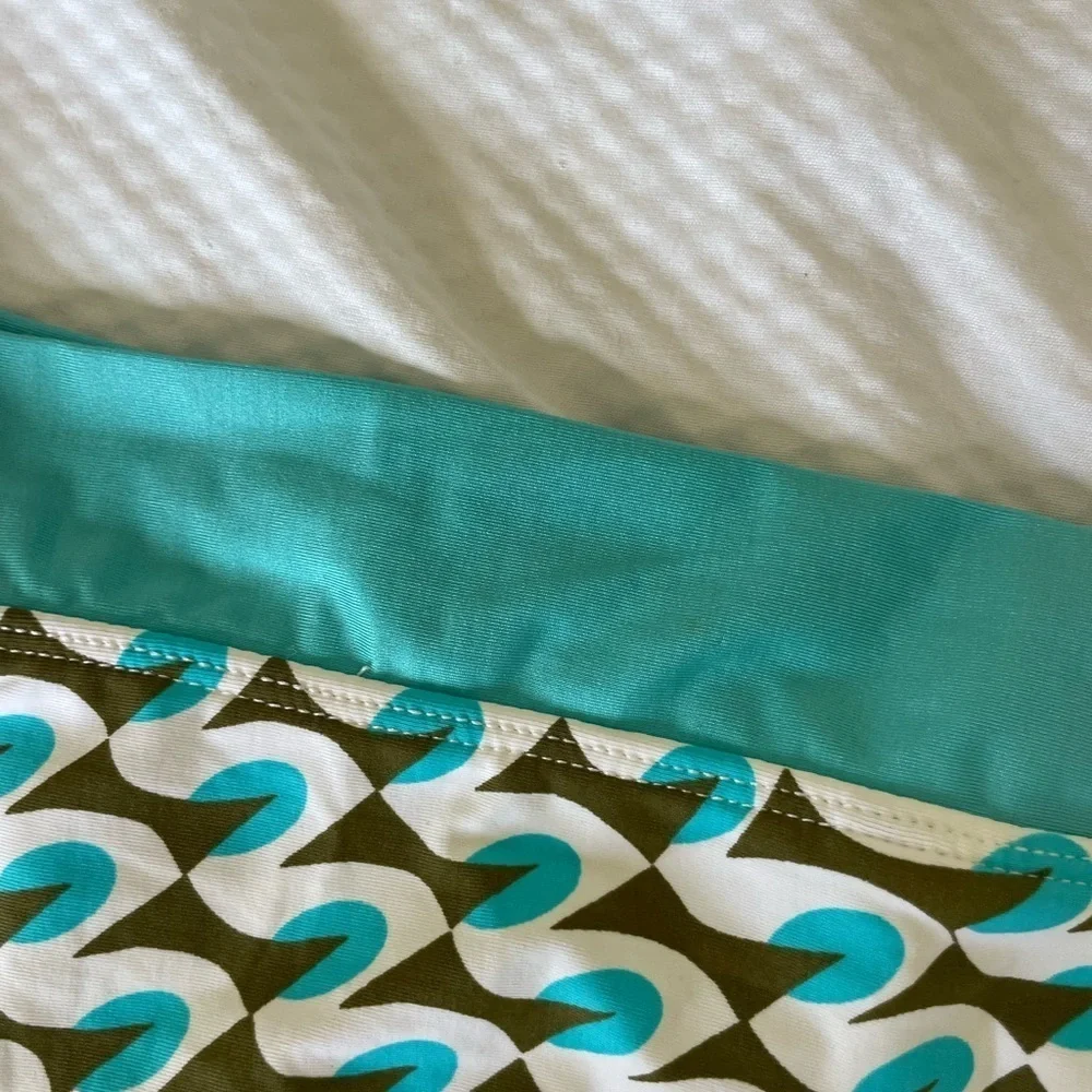 Trina Turk Aqua and Brown Wave Bikini Bottom
